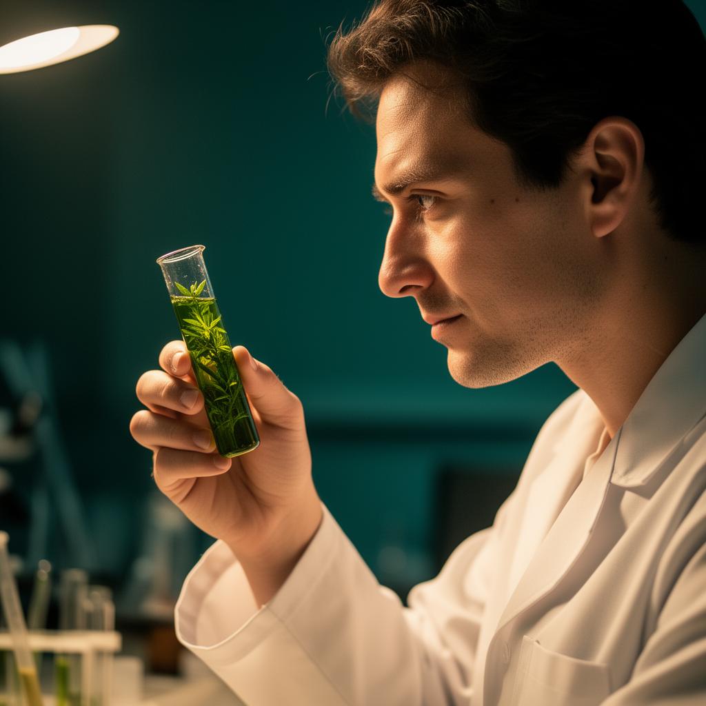 Scientist inspecting botanical extract for FDA compliance